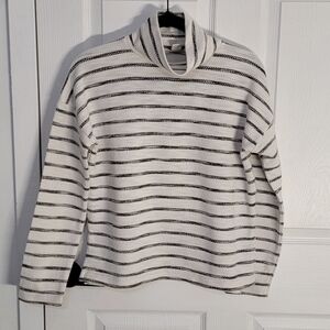 J. Crew Striped Long Sleeve Mockneck Pullover Sweater